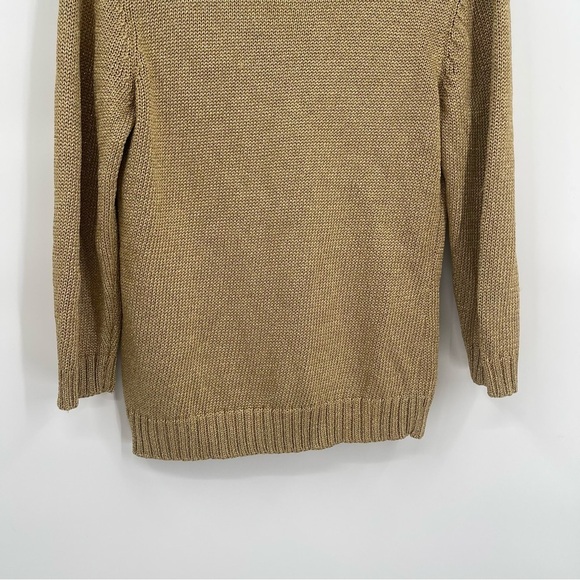 Lauren Ralph Lauren Women's Size Large Gold Metallic Sparkle Stretch Sweater - Picture 8 of 10